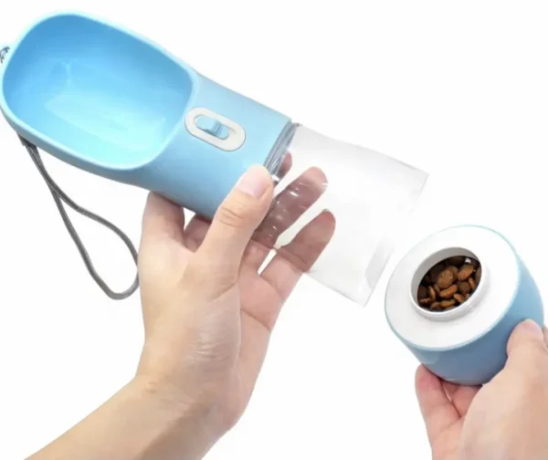 Portable Dog Travel Water Dispenser with Food Container