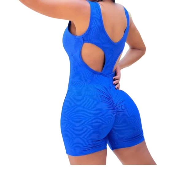 Textured Short Jumpsuit Scrunch Butt