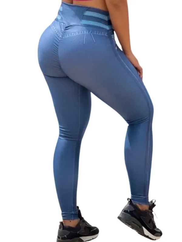 Jeans Effect Legging Booty Scrunch - Blue 1
